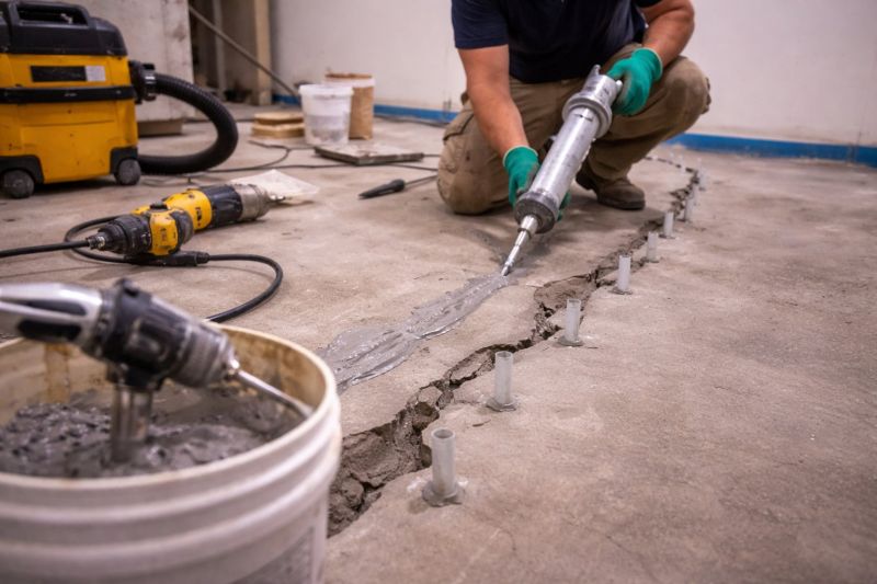 Cracked Basement Floor Repair in Richmond, TX