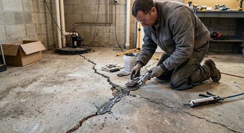 Cracked Basement Floor Repair in Richmond, TX