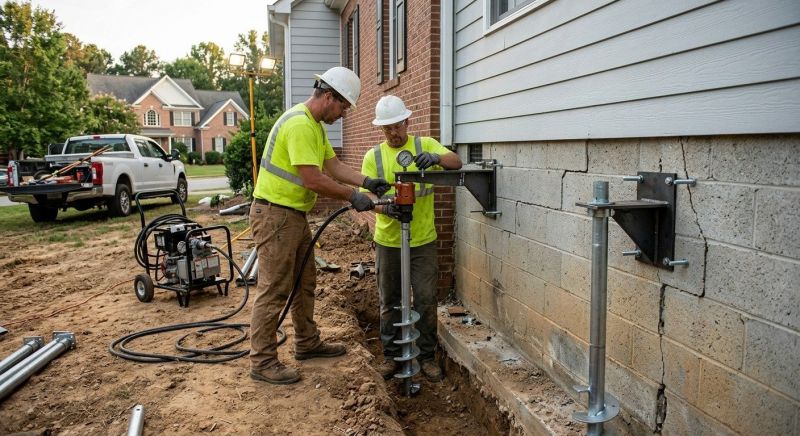 Helical Piers Installation in Richmond, TX